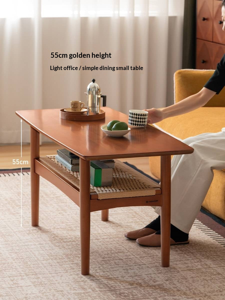 Poplar Solid Wood Coffee Table Vintage Style