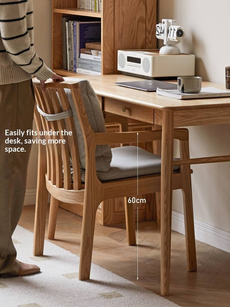 Cherry, Oak, Beech Solid Wood Book Chair Comfortable Soft Back Chair