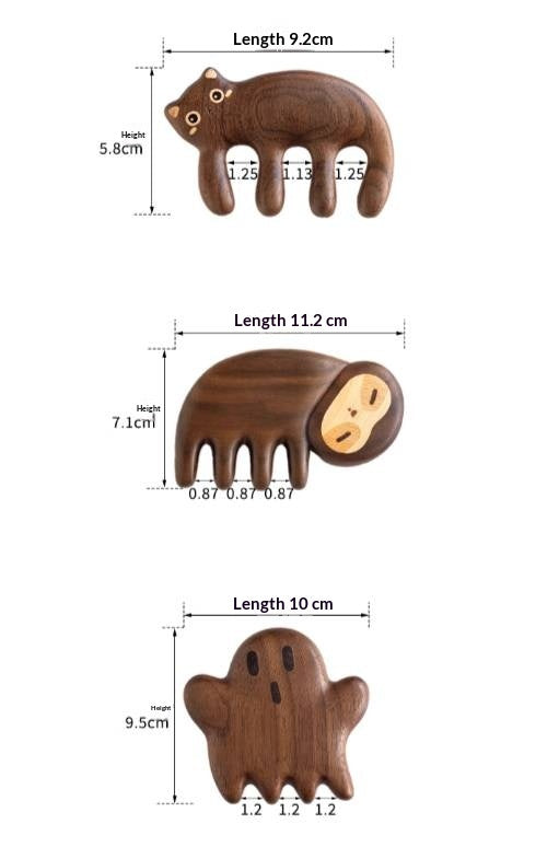 Black Walnut Solid Wood Modern Massage Comb