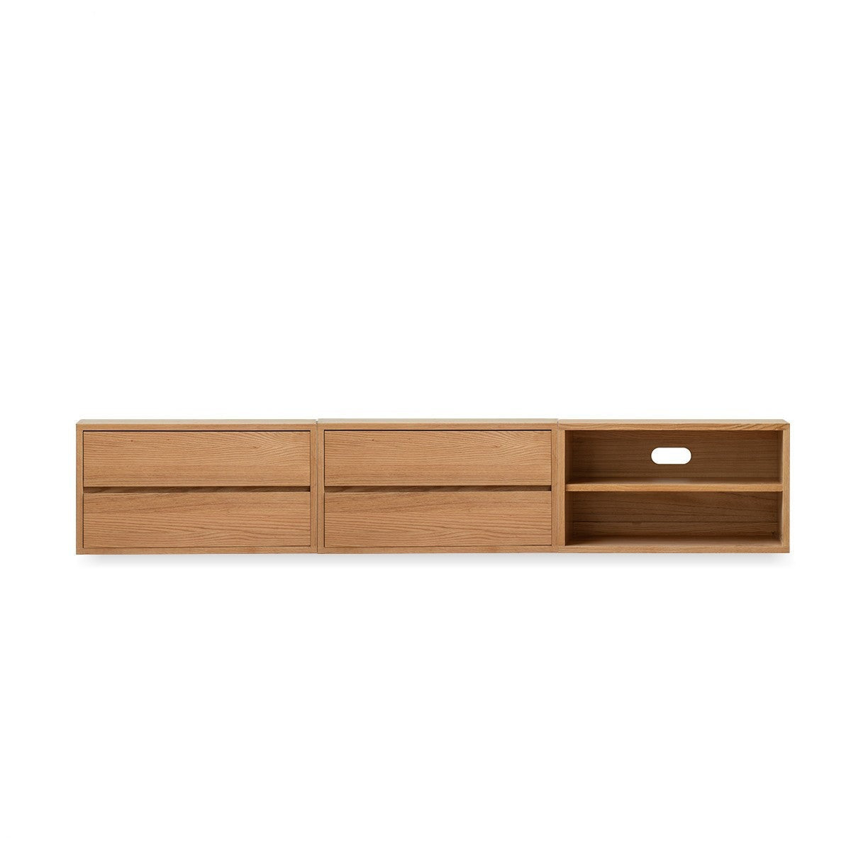 Oak Solid Wood TV Cabinet Modern free combination storage bookcases"