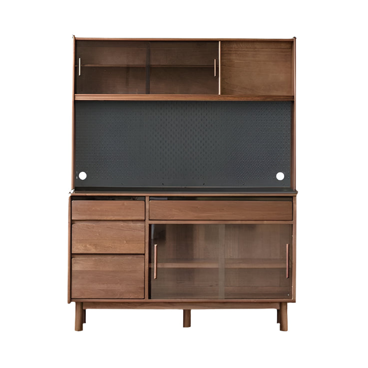 Black Walnut, Sandalwood Solid Wood Light Luxury Rock Plate Sideboard