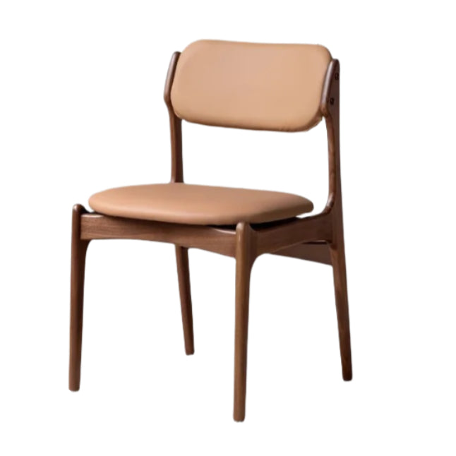 Black Walnut, Sandalwood Solid Wood Soft Back Modern Dining Chair