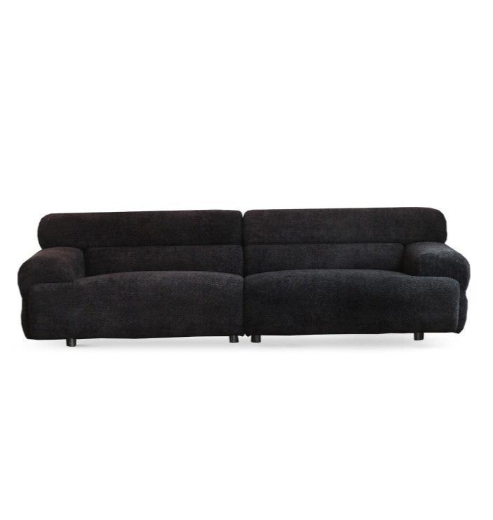 Fabric Sofa French Retro Three-seat Straight Sofa.