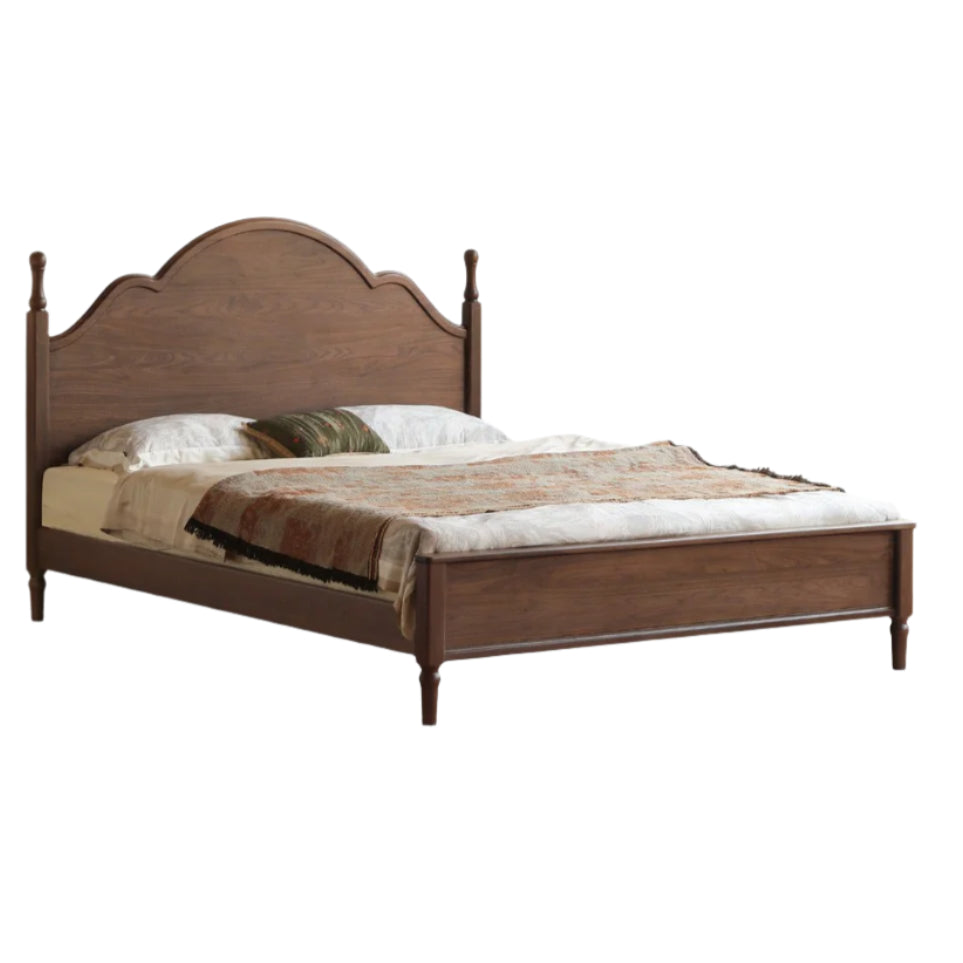 Black Walnut Solid Wood American Large Board Vintage Double Bed