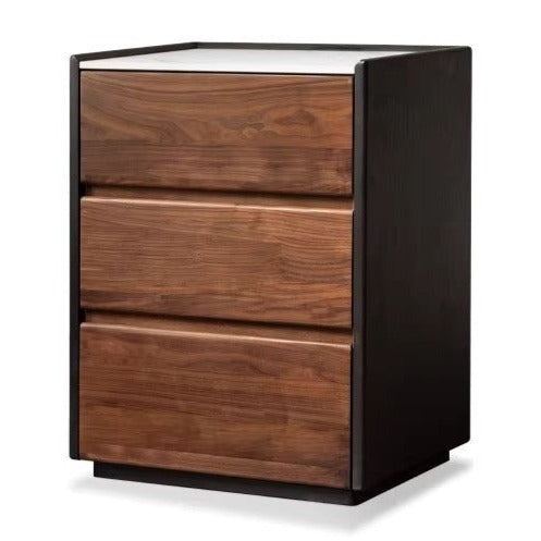 нет Black Walnut Solid Wood Slate Side Cabinet
