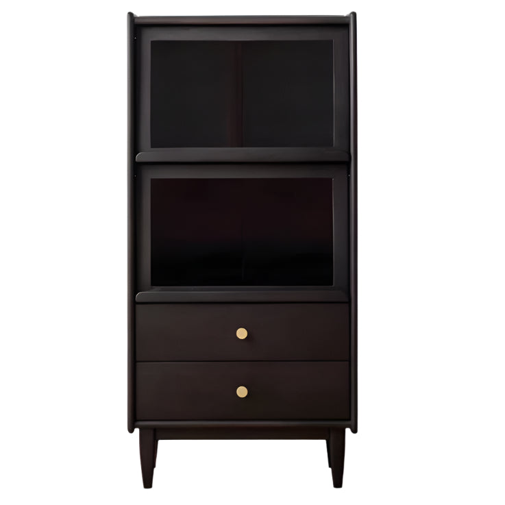 Oak Solid Wood Side Cabinet Style Black