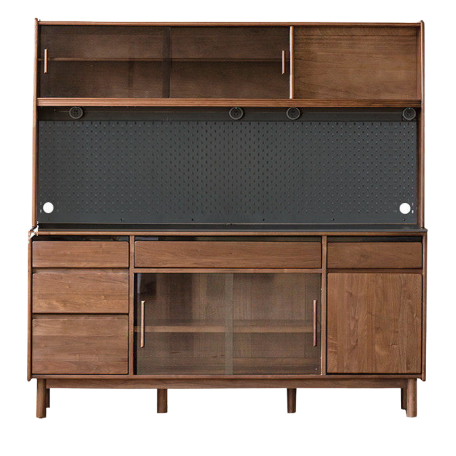 Black Walnut, Sandalwood Solid Wood Light Luxury Rock Plate Sideboard