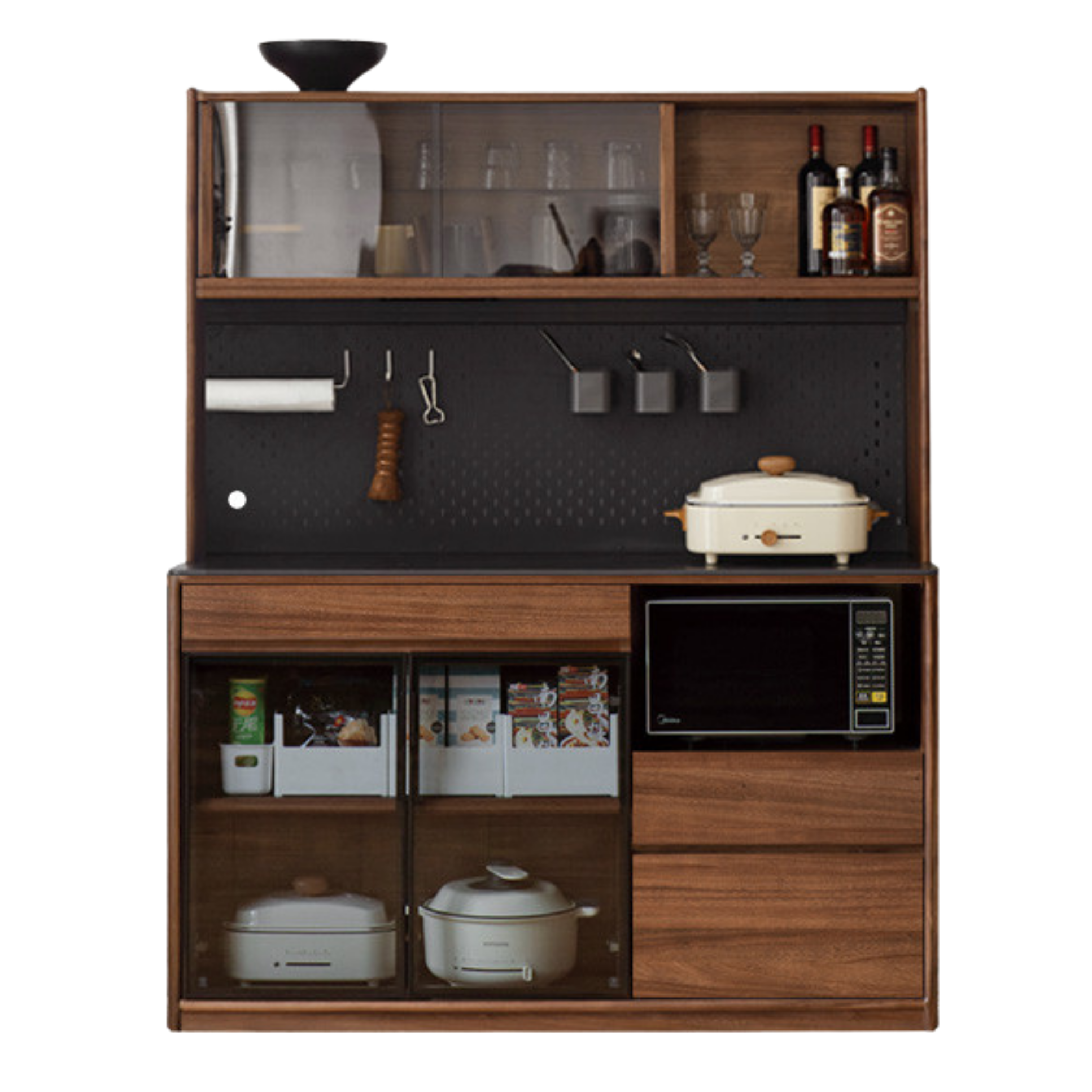 Black Walnut Solid Wood, South American Walnut Solid Wood Sideboard, Buffet Cabinet