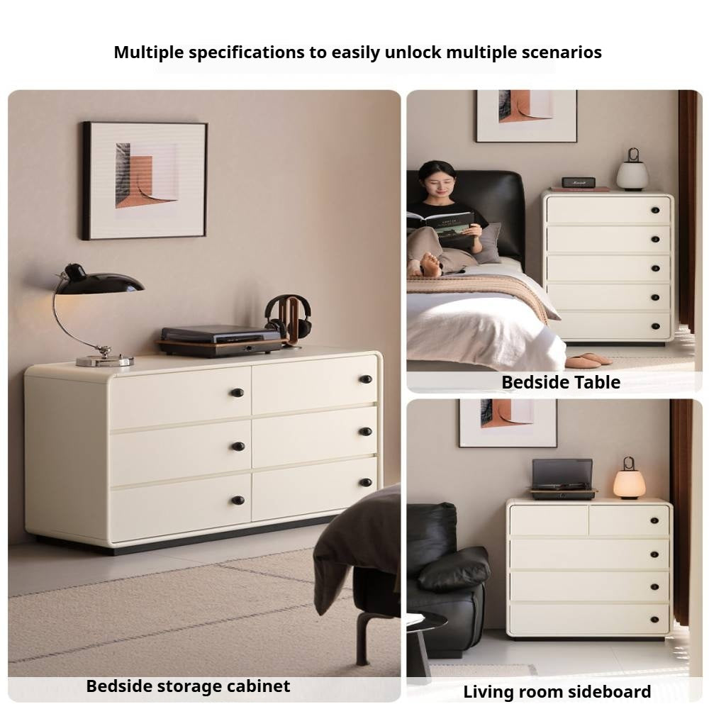 Solid Rubberwood Modern Drawer Chest