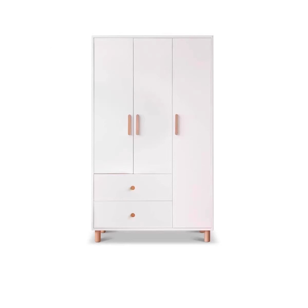 Pine Solid Wood Wardrobe Cream Style.
