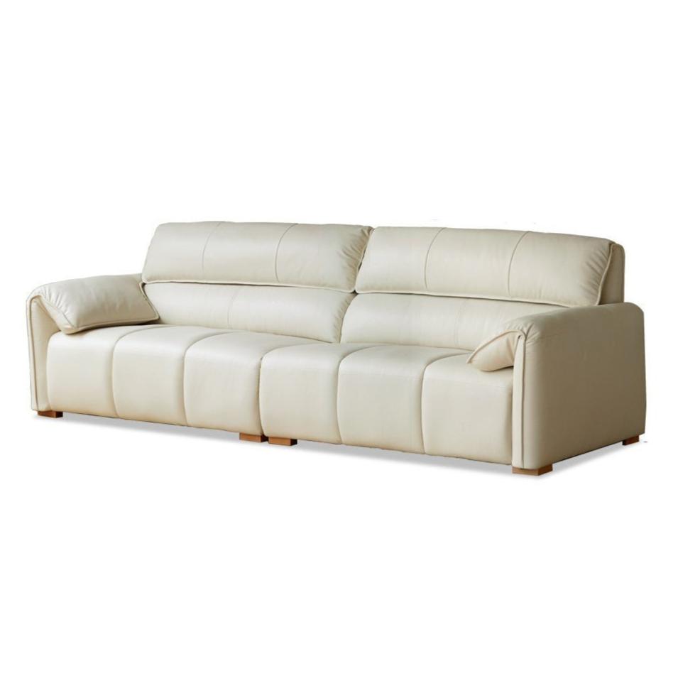 Leather First Layer Yellow Cowhide Piano Key Leather Sofa,