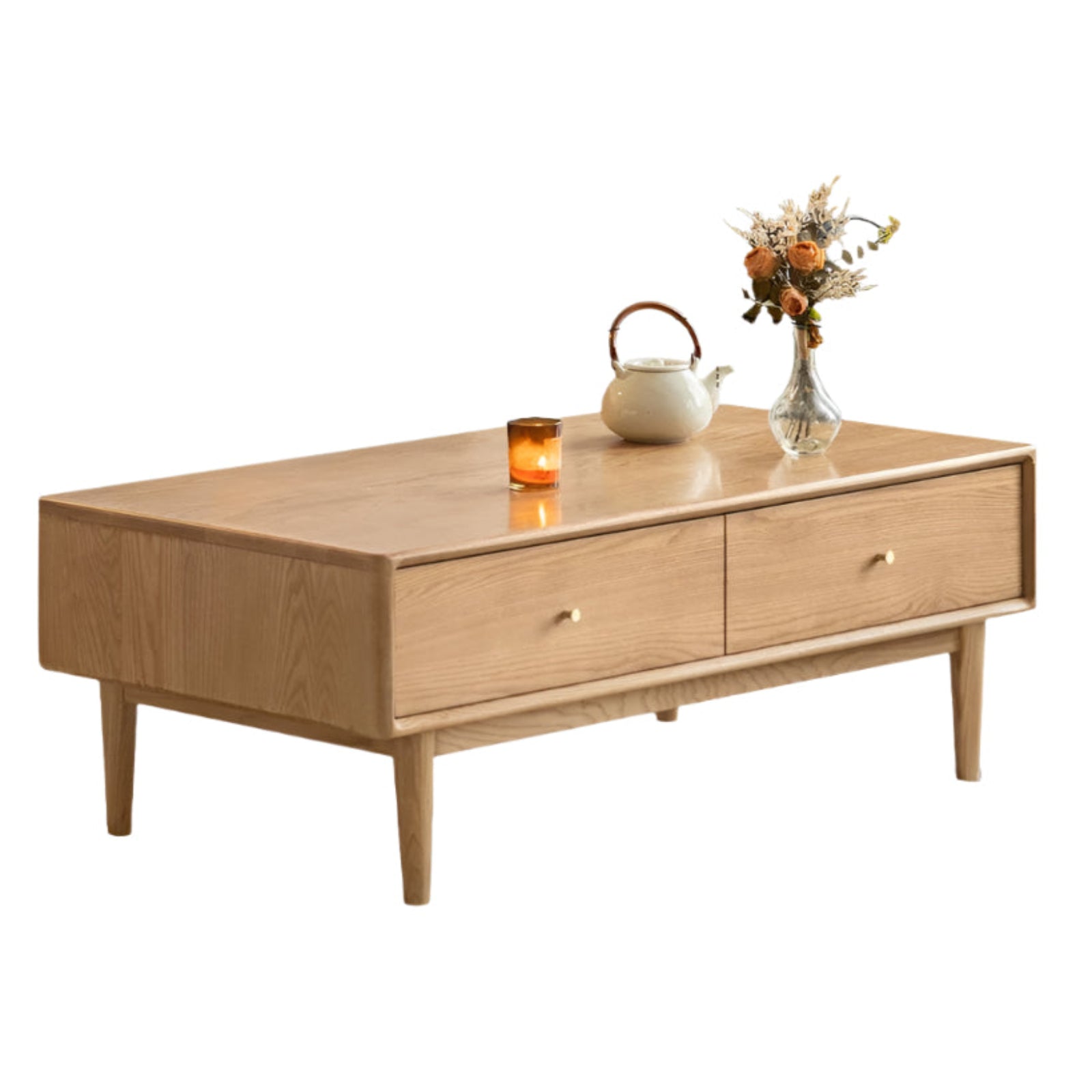 Ash Solid Wood Modern Rock Plate Coffee Table