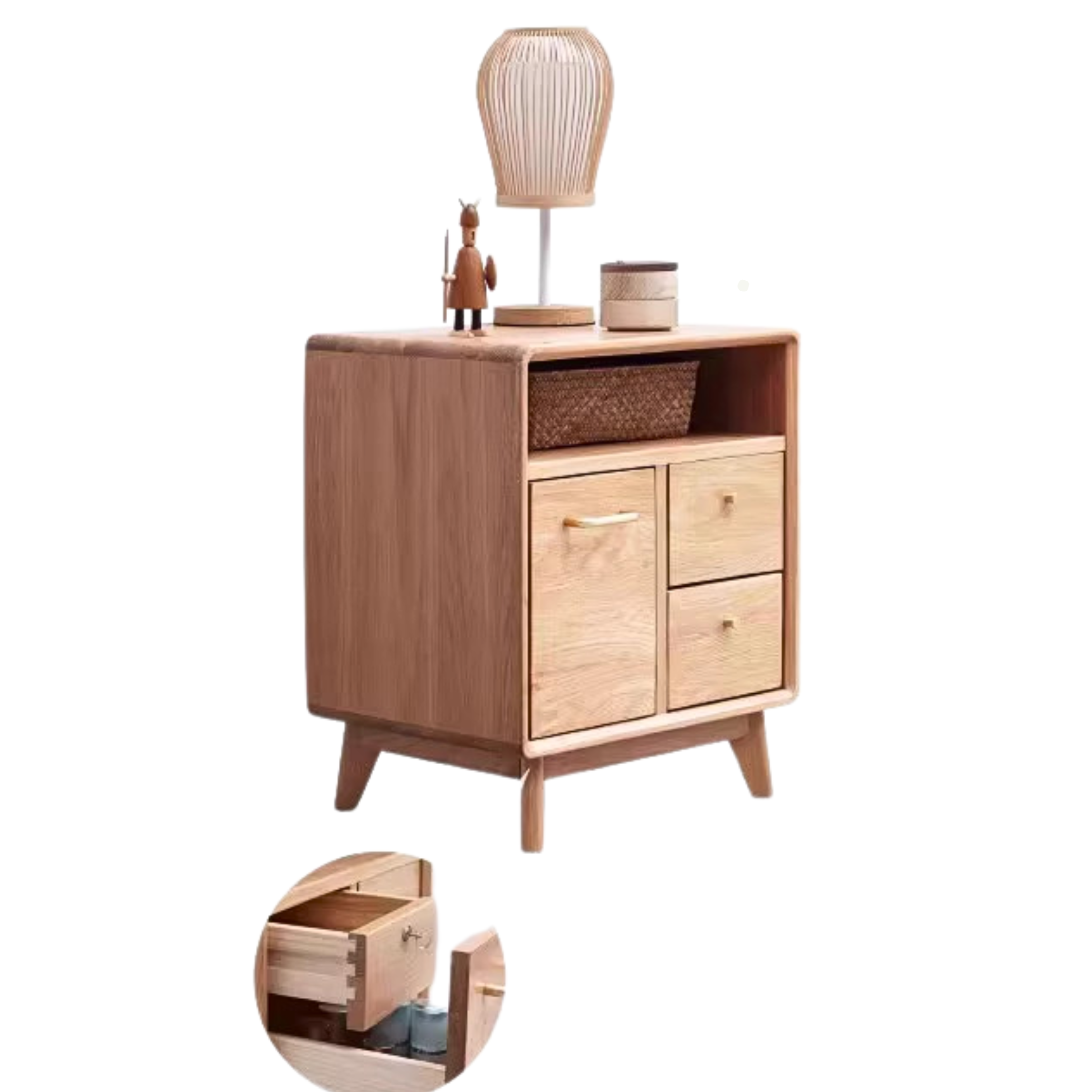 Oak Solid Wood Telescopic Dressing Table Cabinet.