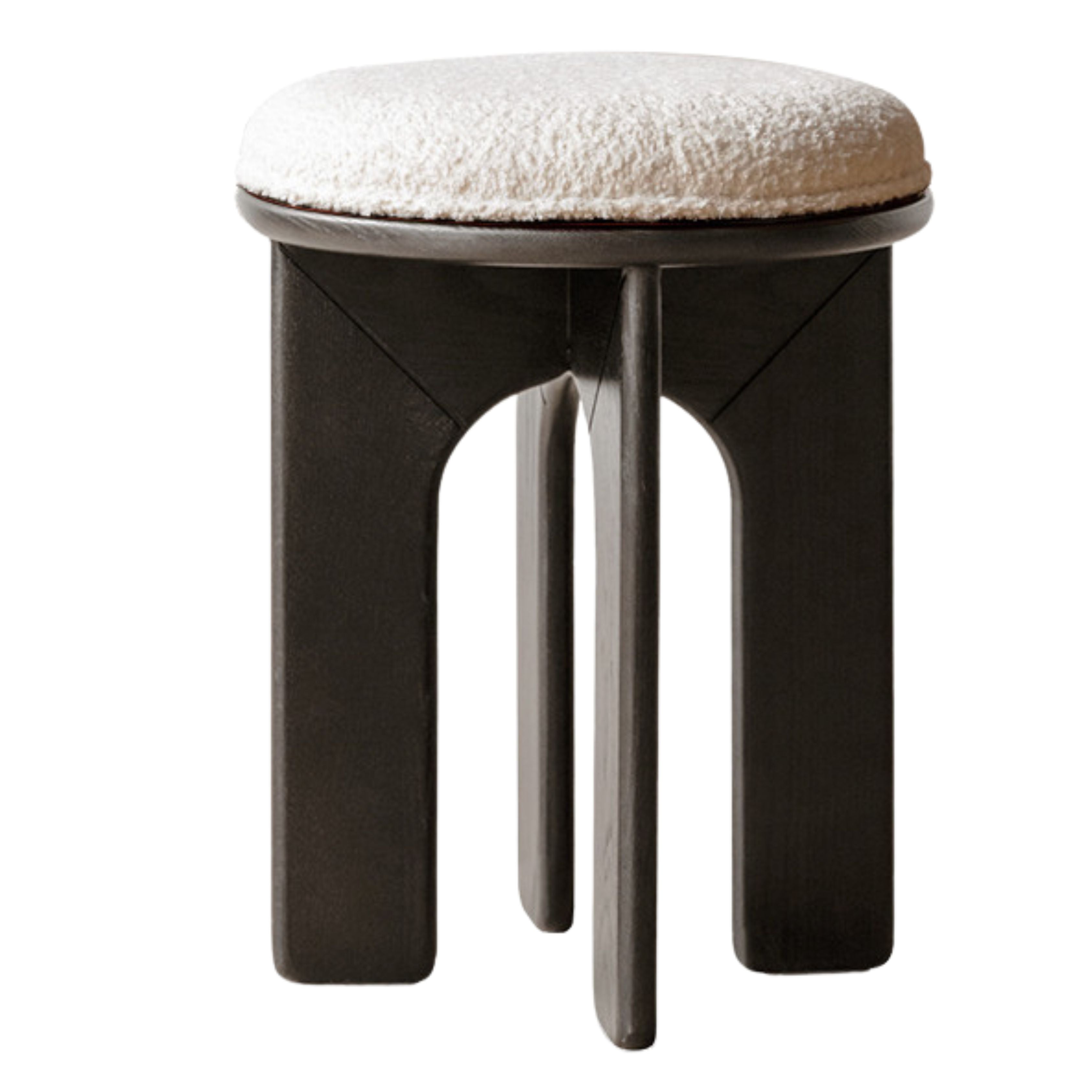 Oak, Beech Solid Wood, Solid RubberWood French Retro Round Stool