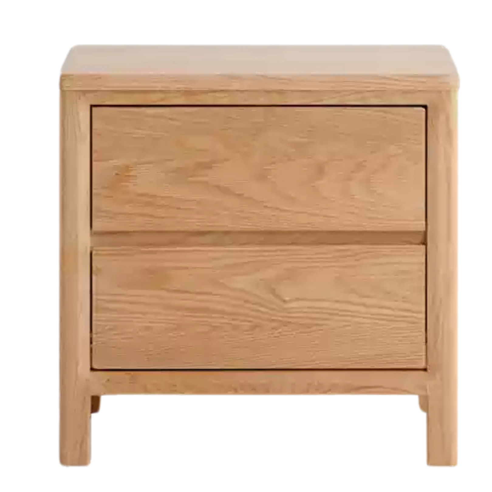 Oak Solid Wood, Solid Rubberwood Nightstand with Locker.