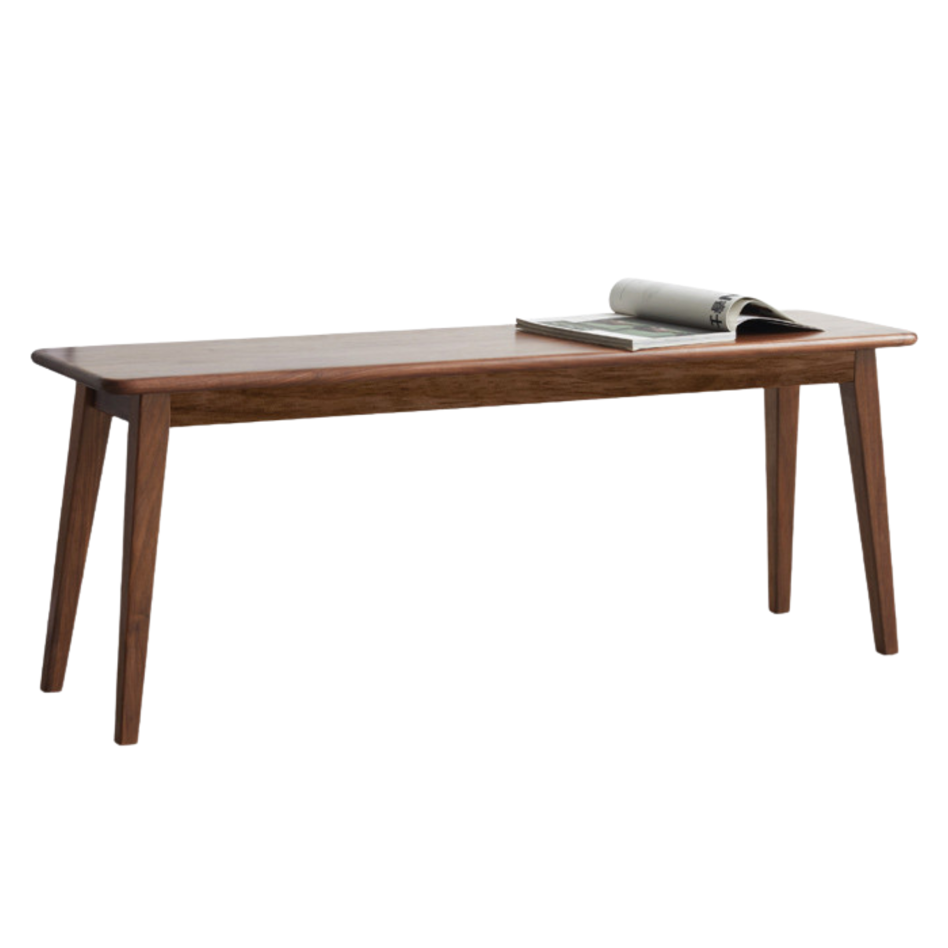 Black Walnut Solid Wood, Sandalwood Modern Long Bench