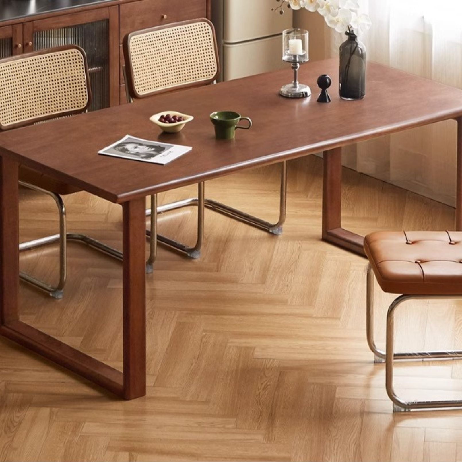 Solid Rubberwood Rectangular Dining Table