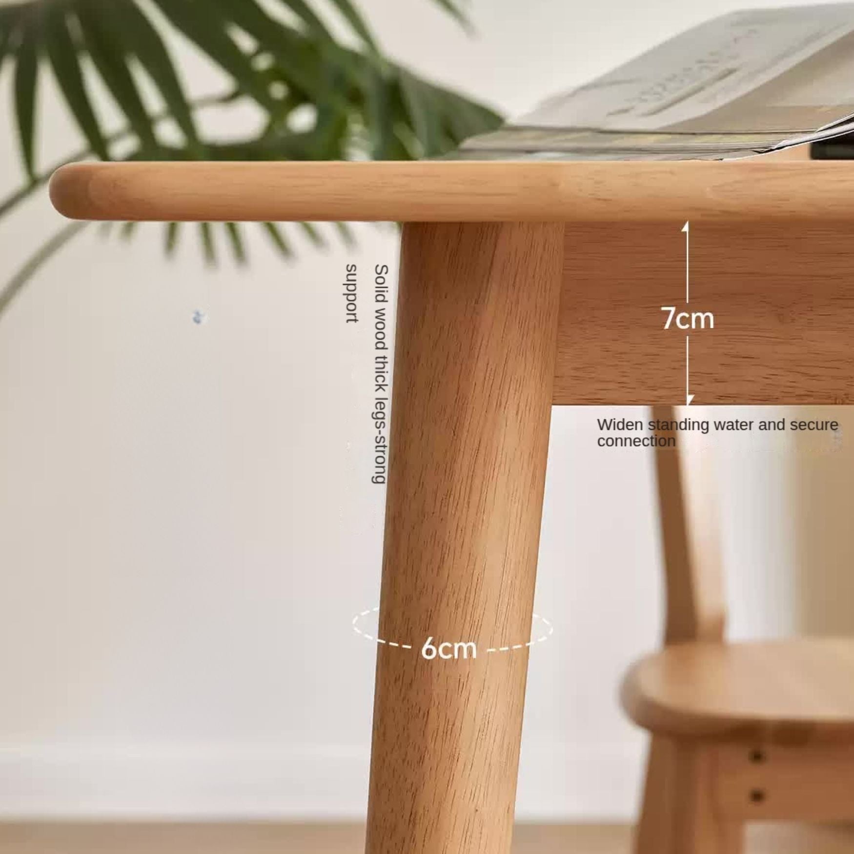 Solid Rubberwood Modern Dining Table.