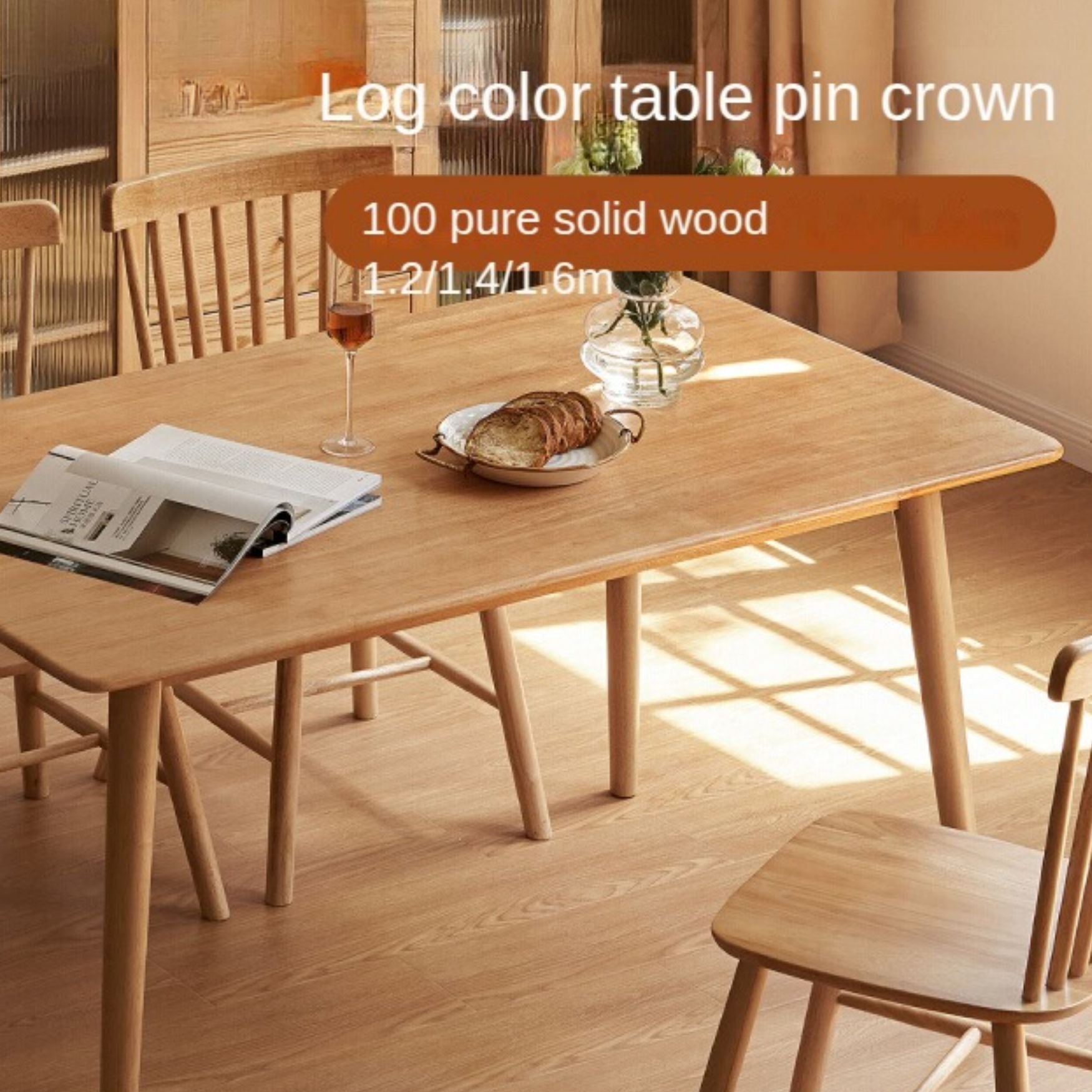 Solid Rubberwood Modern Dining Table.