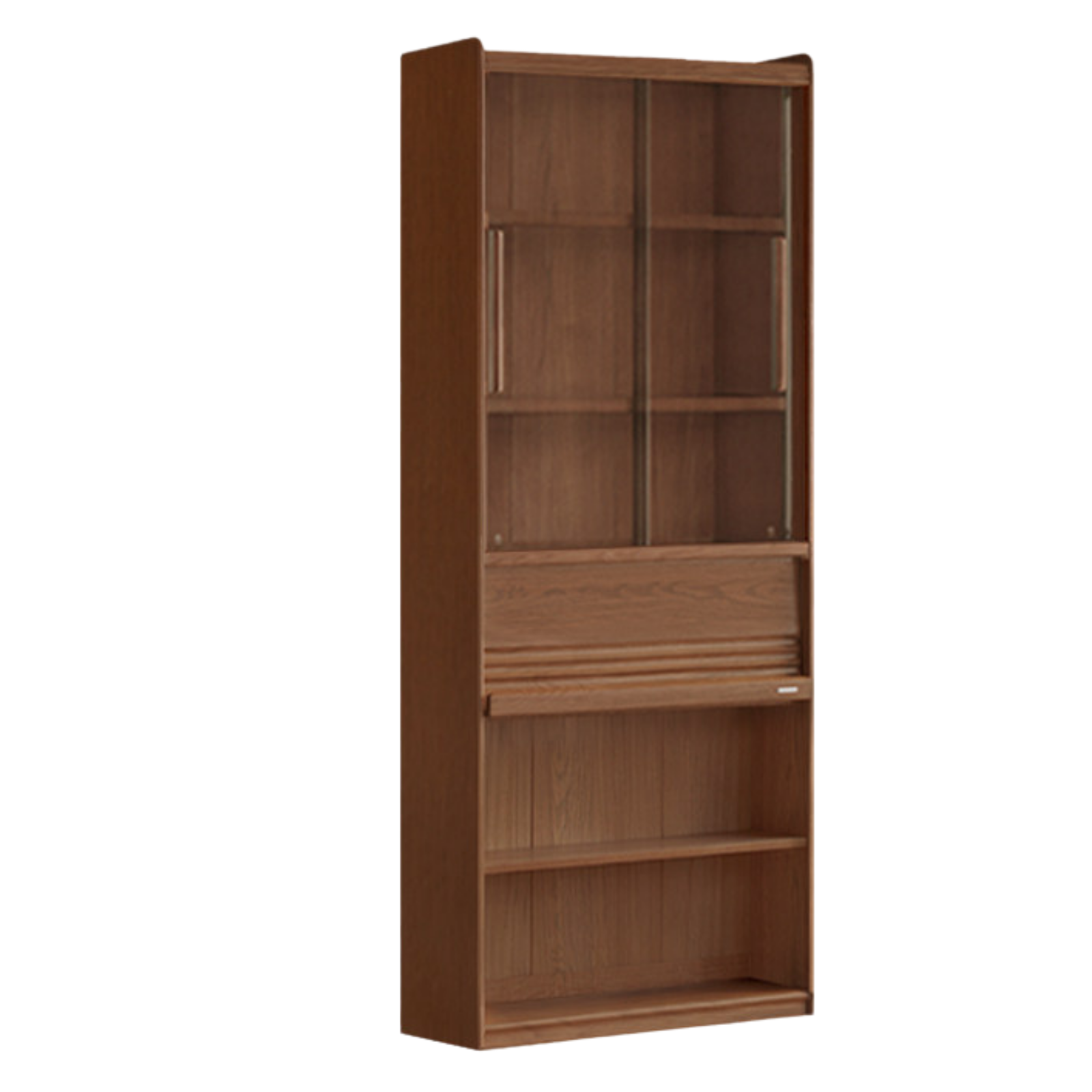 Black Walnut, Sandalwood, Oak, Ash Solid Wood Combination Bookcase with Floor Display and Luxury Storage