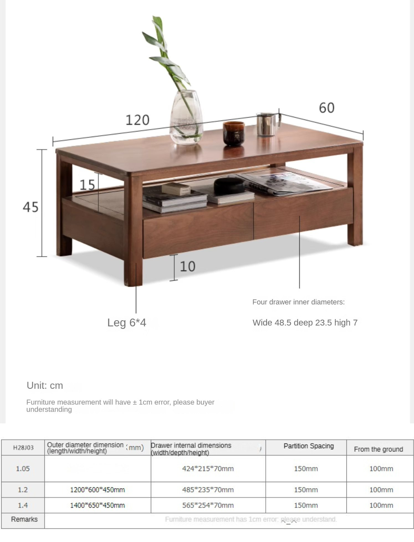Oak, Ash Solid Wood Nordic Minimalist Modern Coffee Table