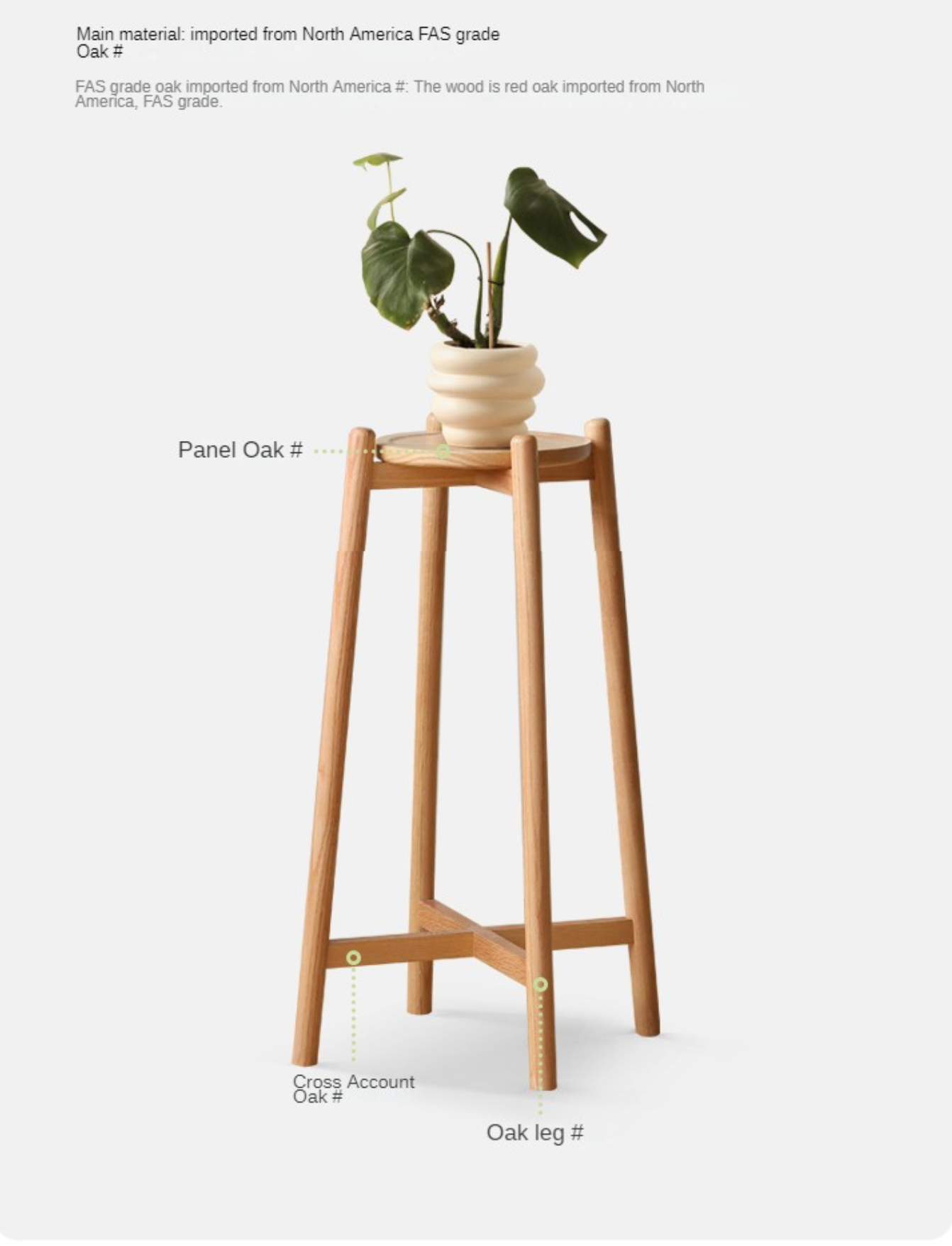 Oak Solid Wood Flower Rack Storage Rack