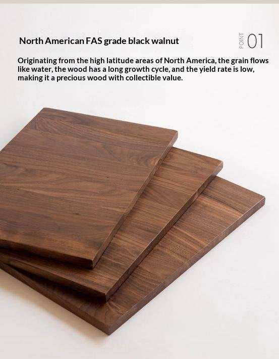 Black Walnut, Oak Solid Wood Italian Light Luxury Corner Office Desk