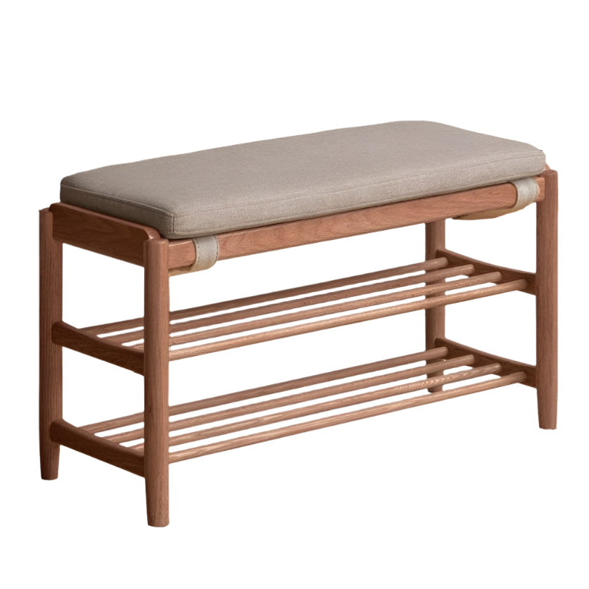 Oak Solid Wood, Solid Rubberwood Modern Shoe Changing Stool