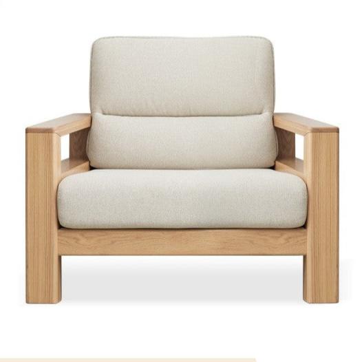 Ash, Black Walnut Solid Wood White Wax Fabric Sofa.