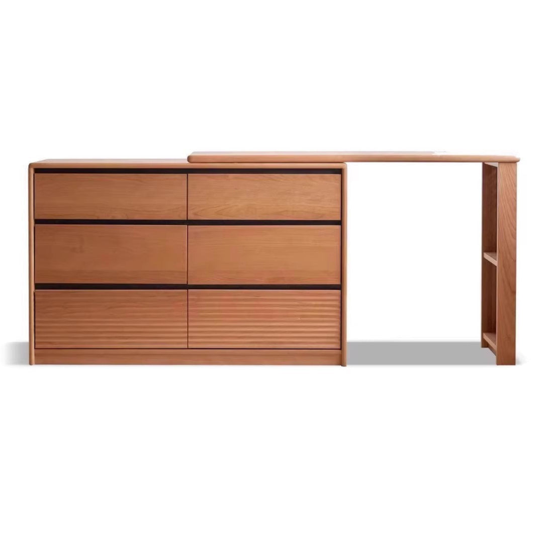 Сherry Solid Wood Retro Corner Dressing Table.