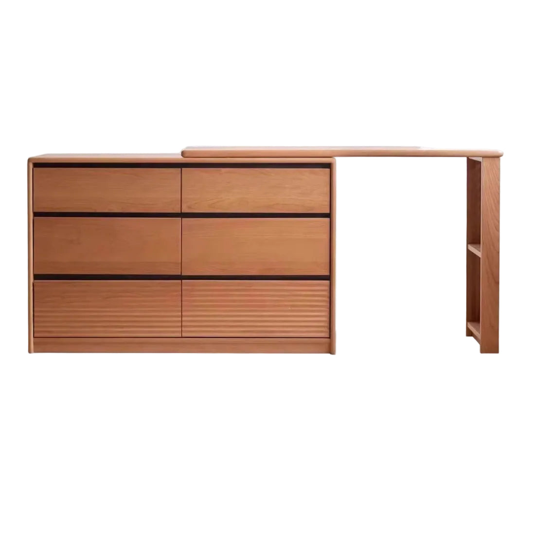 Сherry Solid Wood Retro Corner Vanity Table.