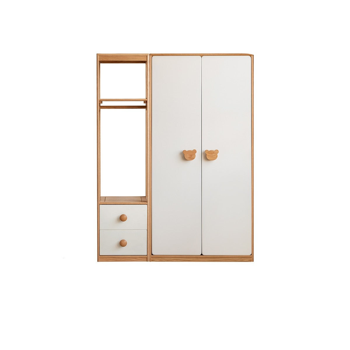 Oak Solid Wood Children's Wardrobe Combination