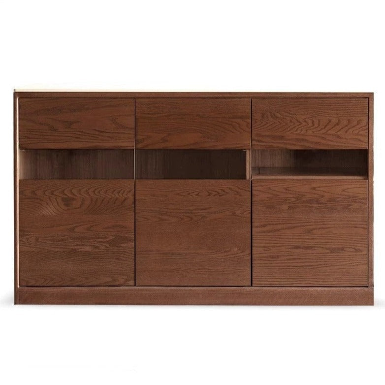 Black Walnut, Ash Solid Wood Rock Plate Storage Cabinet, Sideboard