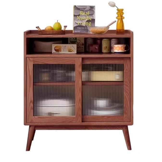 Oak Solid Wood, Solid RubberWood Modern Multifunctional Sideboard