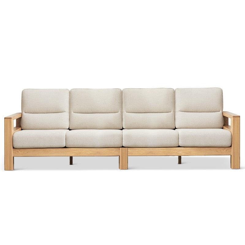 Ash, Black Walnut Solid Wood White Wax Fabric Sofa.