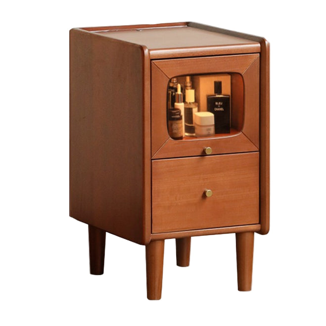 Poplar Solid Wood Medieval Style Ultra-Narrow Nightstand.