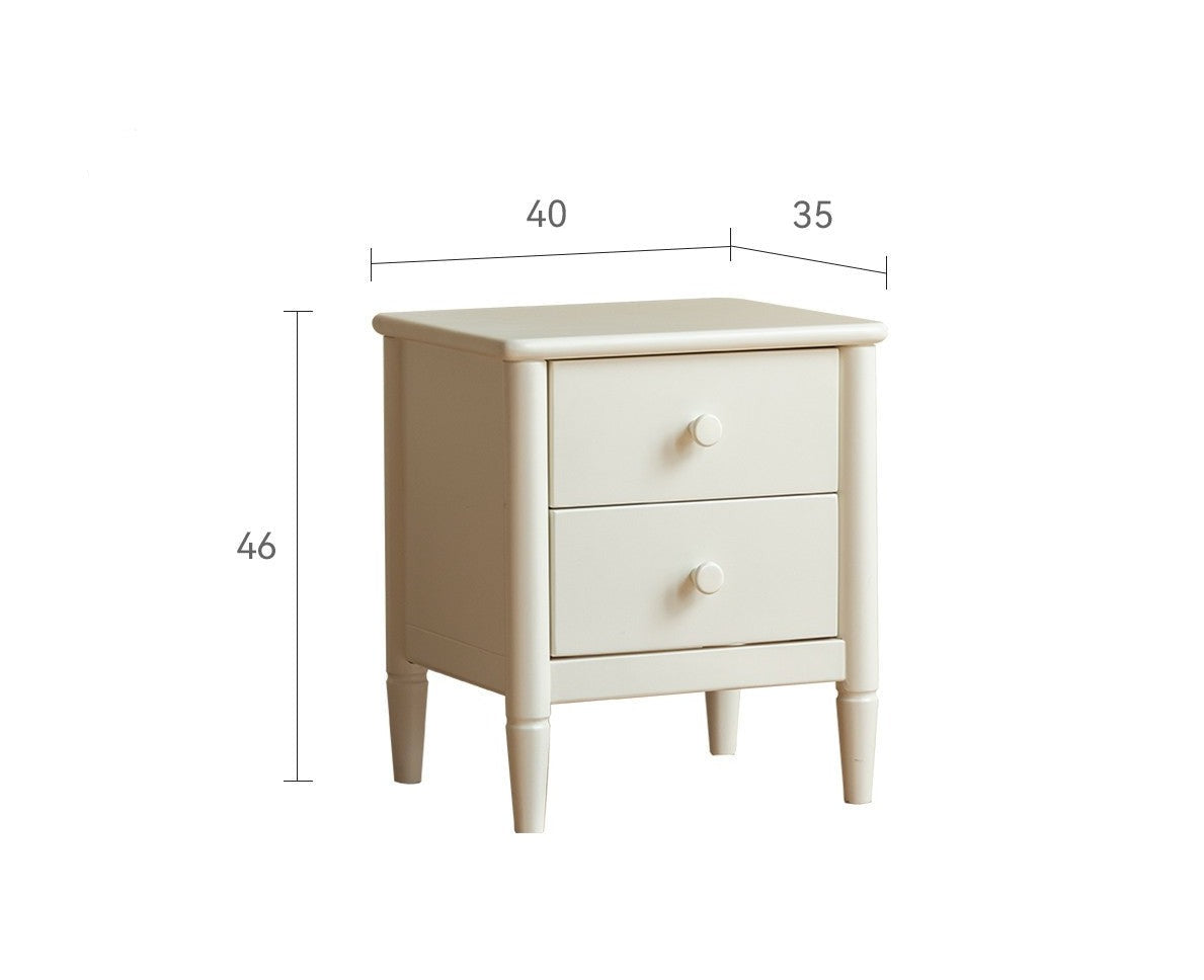 Poplar Solid Wood American White Kids Nightstand