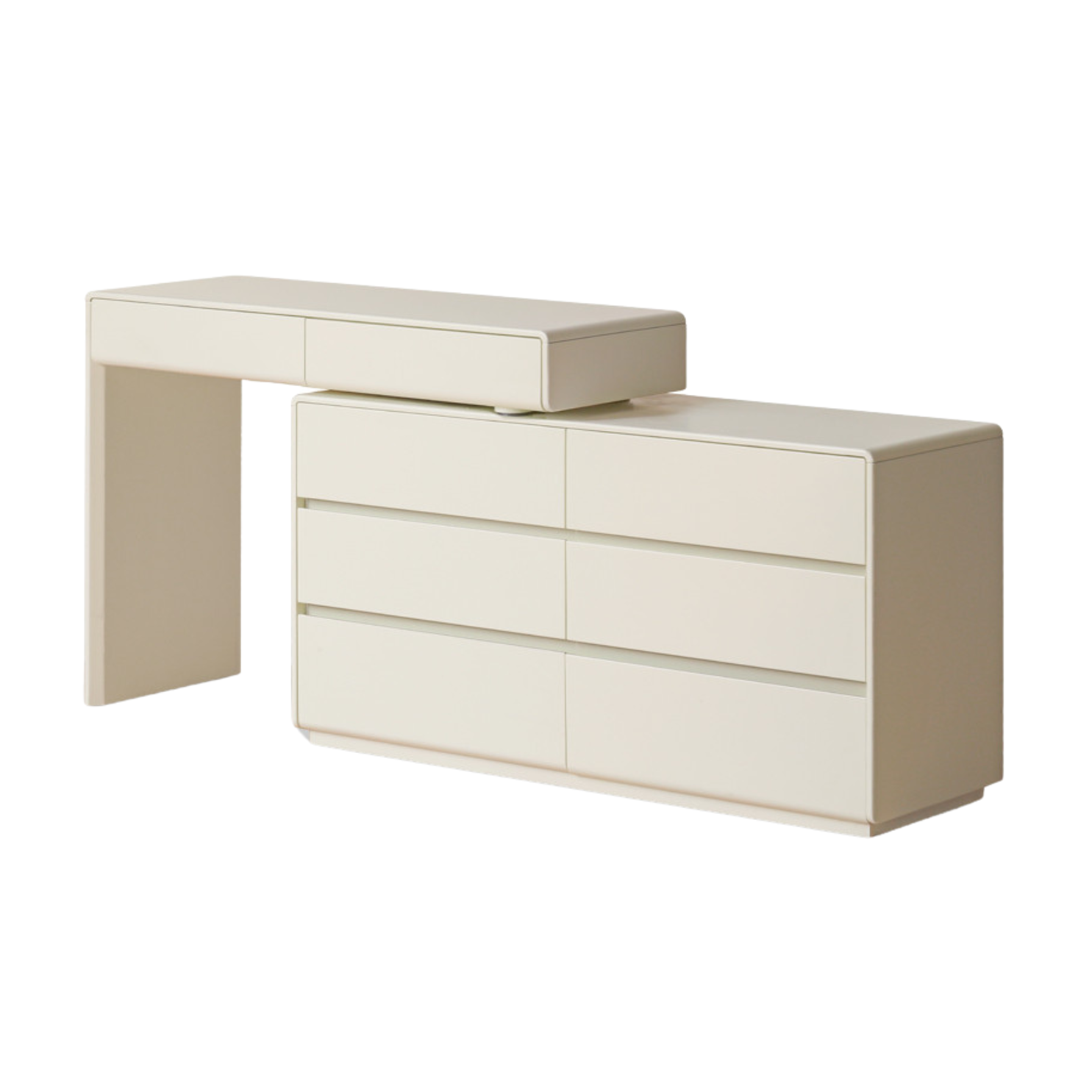 Tulipwood, Solid Rubberwood L-Shape Vanity Table.