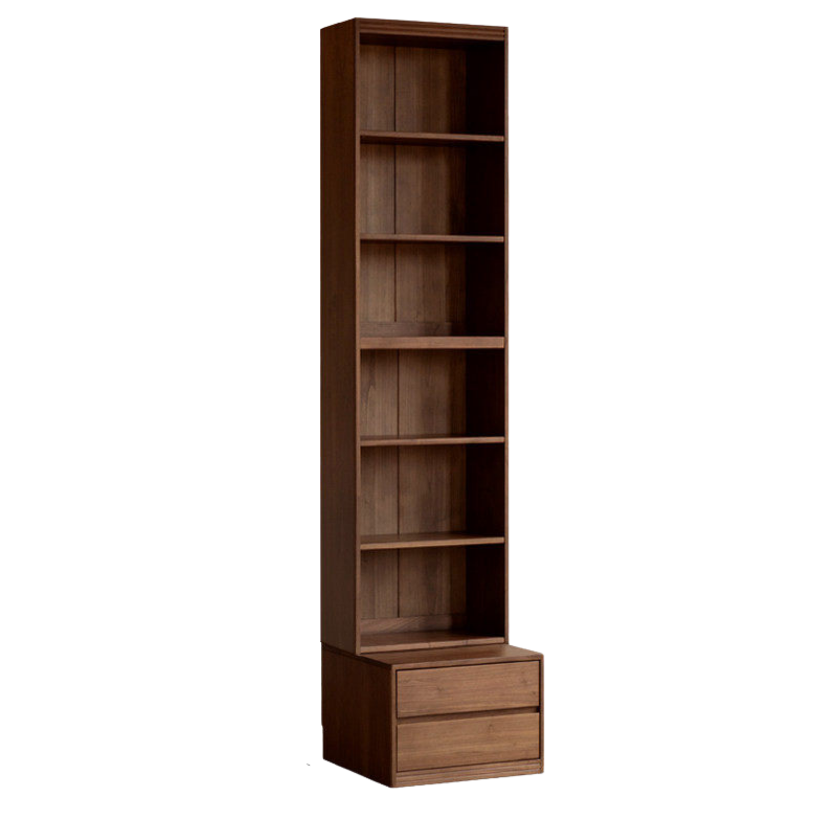 Black Walnut, Sandalwood Solid Wood Light Luxury Combined Bookshelf With Seat