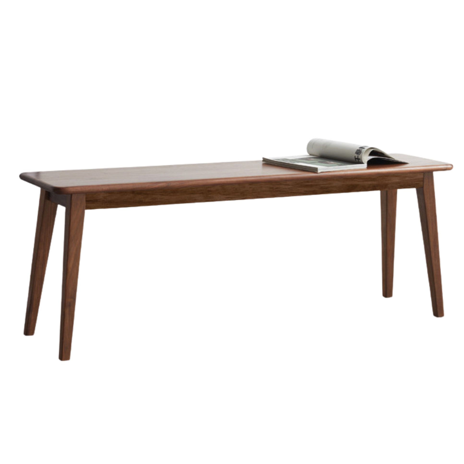 Black Walnut Solid Wood, Sandalwood Modern Long Bench