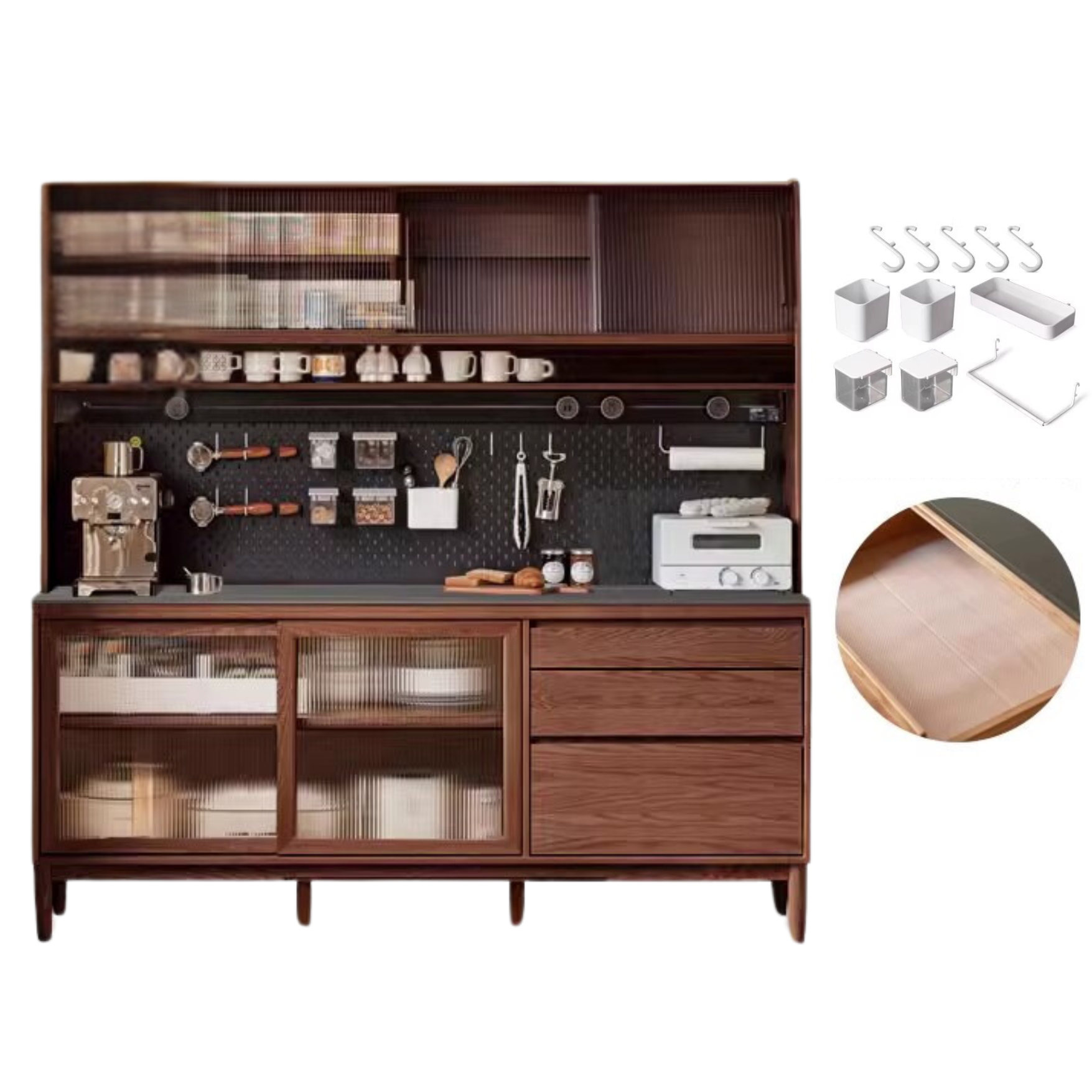 Oak, Ash Solid Wood Large Capacity Storage Sideboard