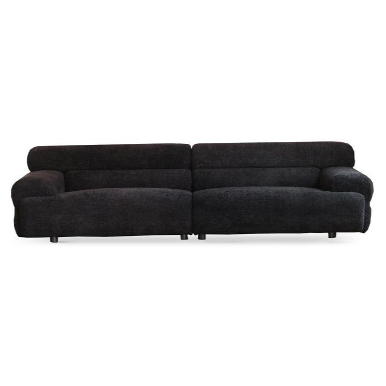 Fabric Sofa French Retro Three-seat Straight Sofa.