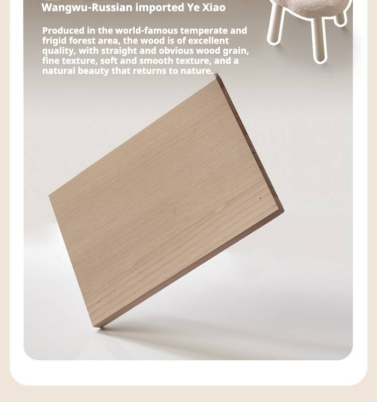Beech, birch solid wood Nordic lamb velvet cloud makeup stool.