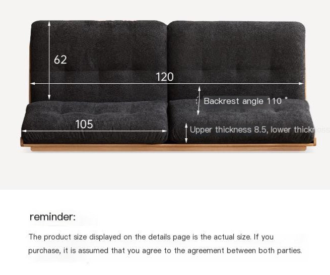 Oak, Ash Solid Wood Fabric Sofa with Deep Seat, Soft Cushion Design