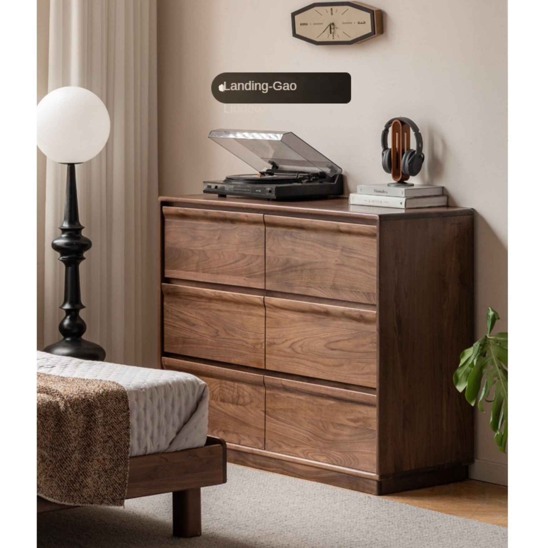 Black Walnut, Sandalwood Solid Wood Dresser
