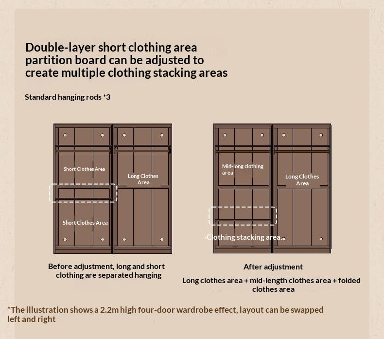 Black Walnut Solid Wood Wardrobe In Vintage Style