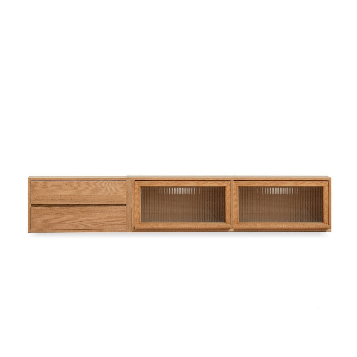 Oak Solid Wood TV Cabinet Modern free combination storage bookcases"