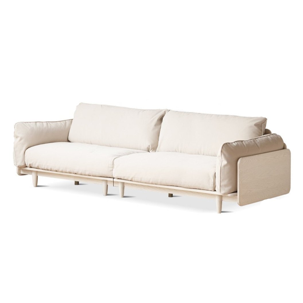Oak Solid Wood Cream Style Sofa.