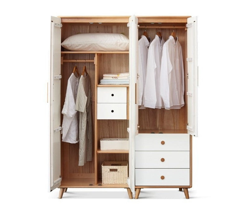 Beech Solid Wood Wardrobe Combination.