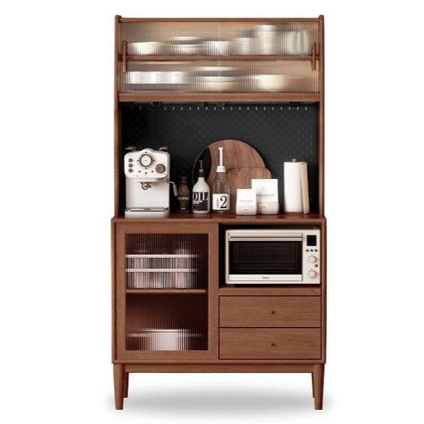 Ash Solid Wood Sideboard High Wine Cabinet Buffet